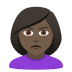 🙎🏿‍♀️ woman pouting: dark skin tone display on JoyPixels